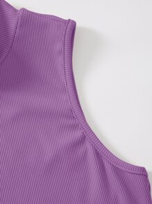 Chiquease Top tank crop de cuello alto - Morado - Ver 4