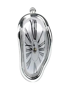1pc Plastic Decoration Craft, Creative Clock Design Decoration Object For Living Room,Home Decor ,Room Decor Back To School School Supplies - Silver - View 2