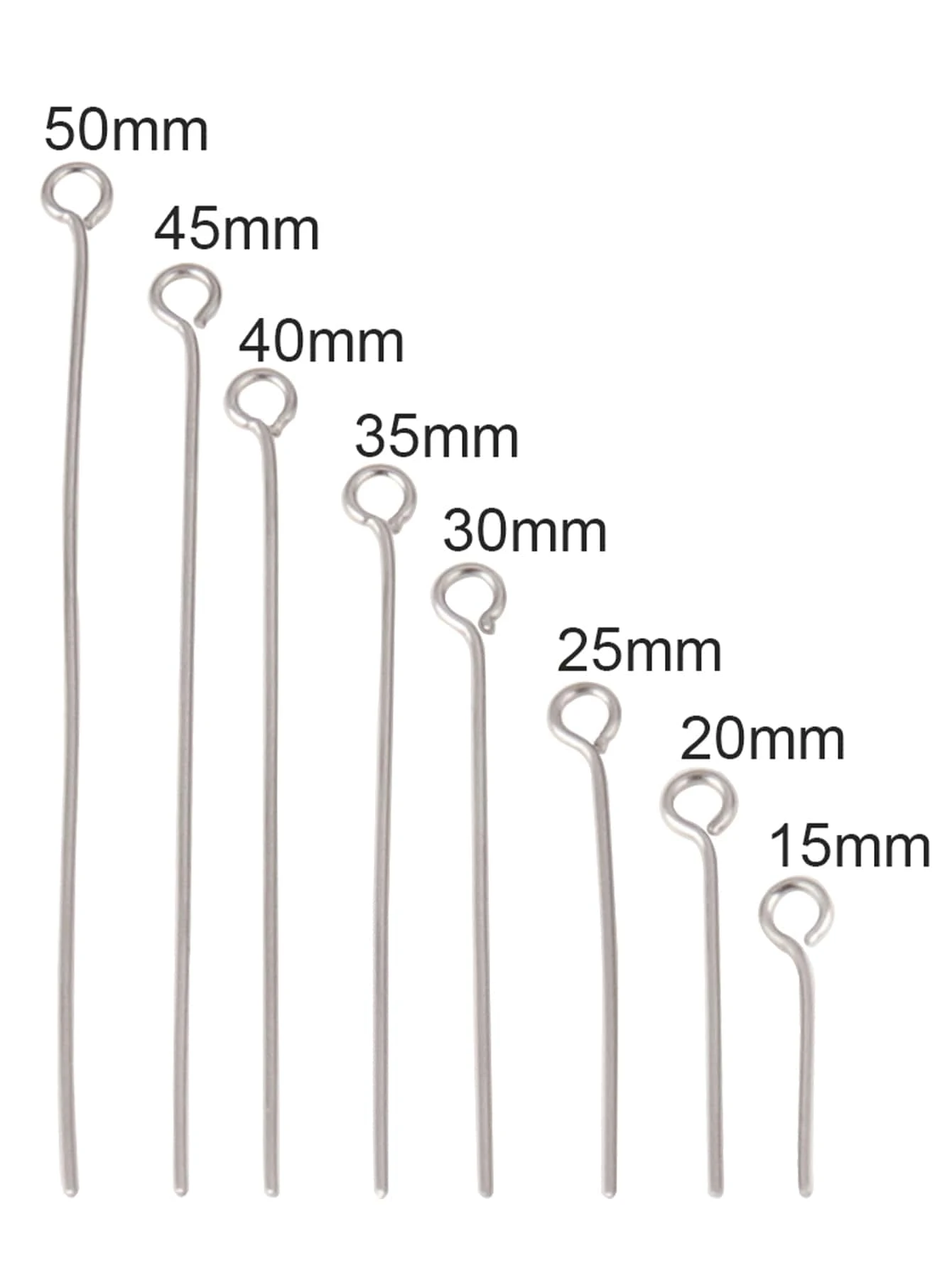 100pcs Stainless Steel Head Pins Eye Pins For Diy Jewelry Making Accessories And Supplies