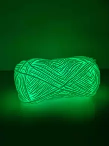 1skein Polyester DIY Knitting Yarn, Creative Glow In The Dark DIY Yarn For Home - White - View 1