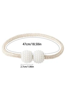 2pcs Pearl Plastic Buckle Window Curtain Tieback - Champagne - View 6