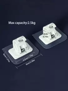 2pcs/4pcs/8pcs Curtain Rod Adhesive Holders, Minimalist & Casual For Everyday Use - White - View 4