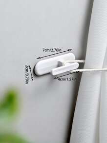 2pcs/4pcs/8pcs No-Drill Stick On Wall Curtain Hooks Gifts Birthday Graduation - White - View 4