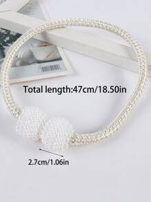 2pcs Pearl Plastic Curtain Tieback - Beige - View 4