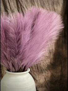 1pc/6pcs/10pcs/12pcs Silk Feather & Reed Decor, Excellent Quality Wedding Party Holiday Birthday Scene Photography Props Home Decoration - Purple - View 2