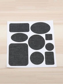 1入組素色補丁貼紙極簡滌綸縫紉補丁 - 黑色 - 查看 1