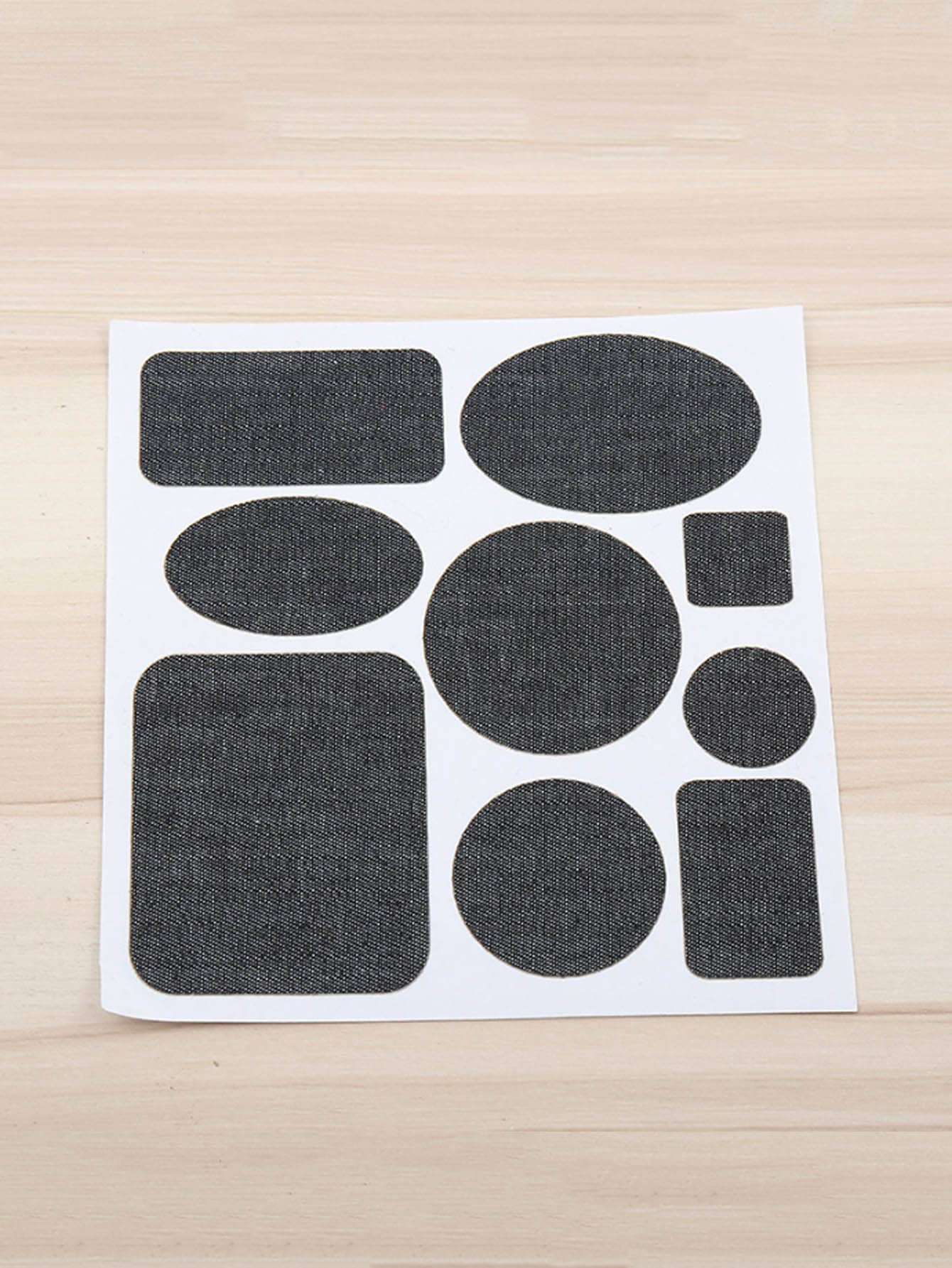 1入組素色補丁貼紙極簡滌綸縫紉補丁 - 黑色 - 查看 1