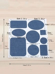 1入組素色補丁貼紙極簡滌綸縫紉補丁 - 黑色 - 查看 2