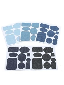 1入組素色補丁貼紙極簡滌綸縫紉補丁 - 黑色 - 查看 3