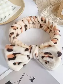 2 Chiếc Da Báo Nơ Trang Trí Băng Đô Tắm, Vải Dễ Thương Trang Điểm Mặt Băng Đô Cho Phòng Tắm - Nhiều màu - Xem 1