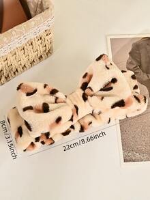 2 Chiếc Da Báo Nơ Trang Trí Băng Đô Tắm, Vải Dễ Thương Trang Điểm Mặt Băng Đô Cho Phòng Tắm - Nhiều màu - Xem 2