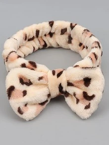 2 Chiếc Da Báo Nơ Trang Trí Băng Đô Tắm, Vải Dễ Thương Trang Điểm Mặt Băng Đô Cho Phòng Tắm - Nhiều màu - Xem 5