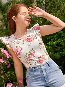 SHEIN Tops con gái Xù Hoa Giải trí - Nhiều màu - Xem 5