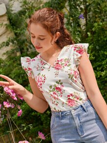 SHEIN Tops con gái Xù Hoa Giải trí - Nhiều màu - Xem 6