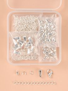 1 caja Broche de langosta Accesorio de joya DIY - Plateado - Ver 1