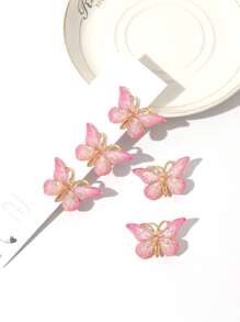 5入組蝴蝶裝飾鱷魚夾，可愛實用 - 彩色 - 查看 1