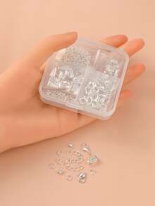 1 caja Broche de langosta Accesorio de joya DIY - Plateado - Ver 2