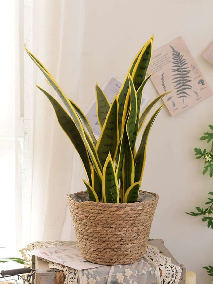 1入組套稻草花盆家用極簡主義植物容器