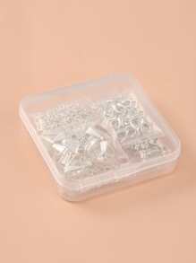 1 caja Broche de langosta Accesorio de joya DIY - Plateado - Ver 3