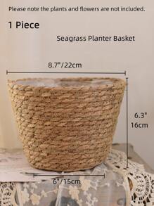 1入組套稻草花盆家用極簡主義植物容器