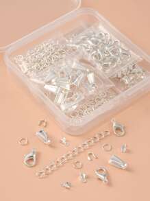 1 caja Broche de langosta Accesorio de joya DIY - Plateado - Ver 4