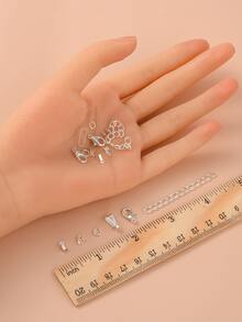 1 caja Broche de langosta Accesorio de joya DIY - Plateado - Ver 5