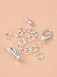 1 caja Broche de langosta Accesorio de joya DIY - Plateado - Ver 6