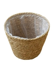 1入組套稻草花盆家用極簡主義植物容器