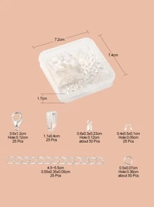 1 caja Broche de langosta Accesorio de joya DIY - Plateado - Ver 7