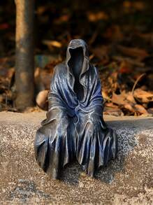 1pc Ghost Design Trang trí Thủ công, Trang trí Nghệ thuật Polyresin Đen Cho Trang trí Nhà Tốt nhất - màu đen - Xem 4