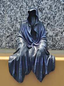 1pc Ghost Design Trang trí Thủ công, Trang trí Nghệ thuật Polyresin Đen Cho Trang trí Nhà Tốt nhất - màu đen - Xem 6