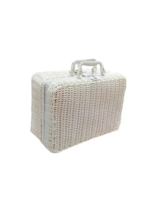 1入組素色收納盒波西米亞編織設計旅行收納盒適用於戶外旅行