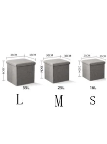 1 件多功能折叠收纳凳，简约实用 - 灰色 - 查看 2