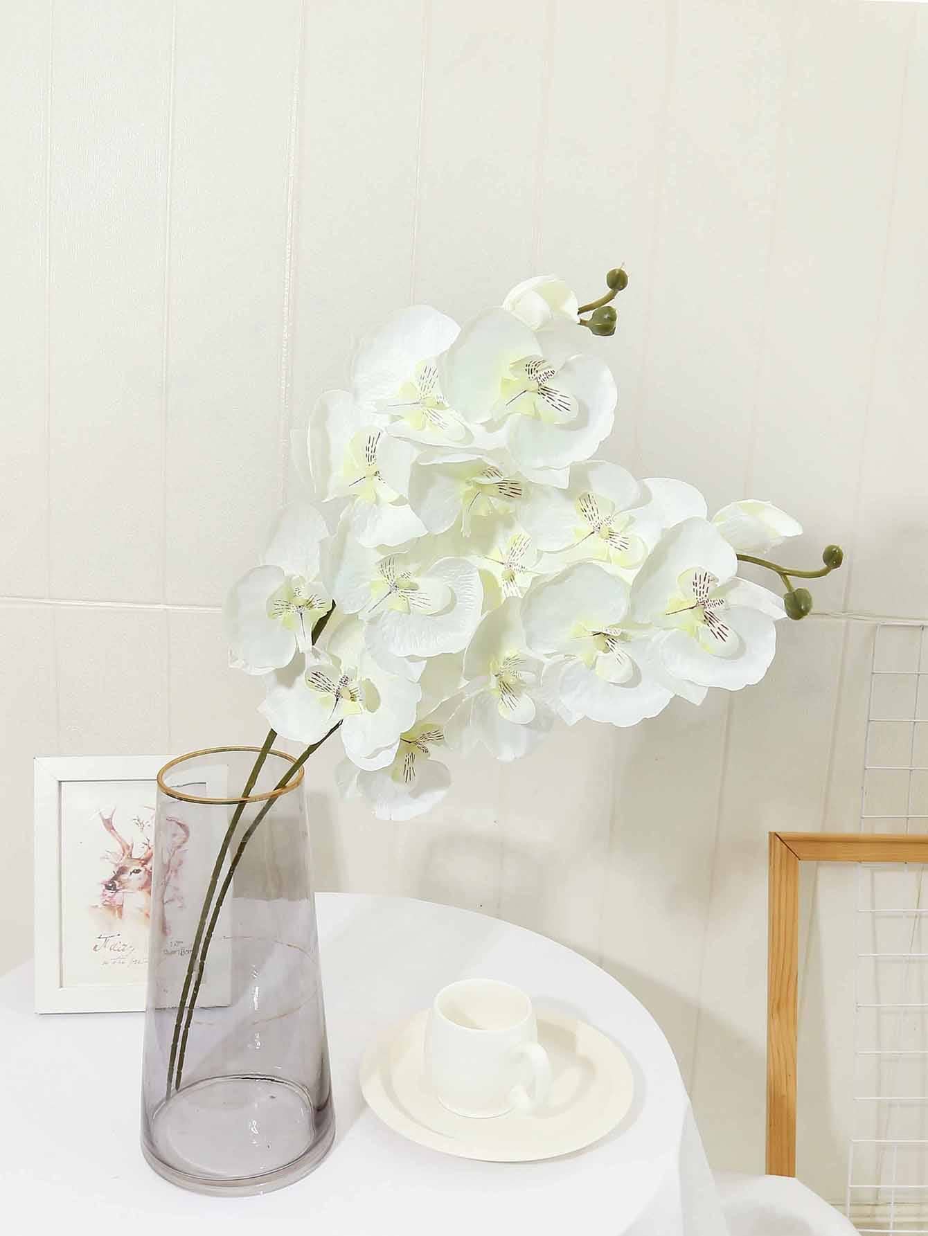 1入組滌綸人造花多用途人造花派對婚禮裝飾 - 白色 - 查看 1