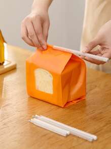 6pcs Clear Food Sealing Clip, Minimalist Fresh-Keeping Clamp Sealer For Kitchen - White - View 1