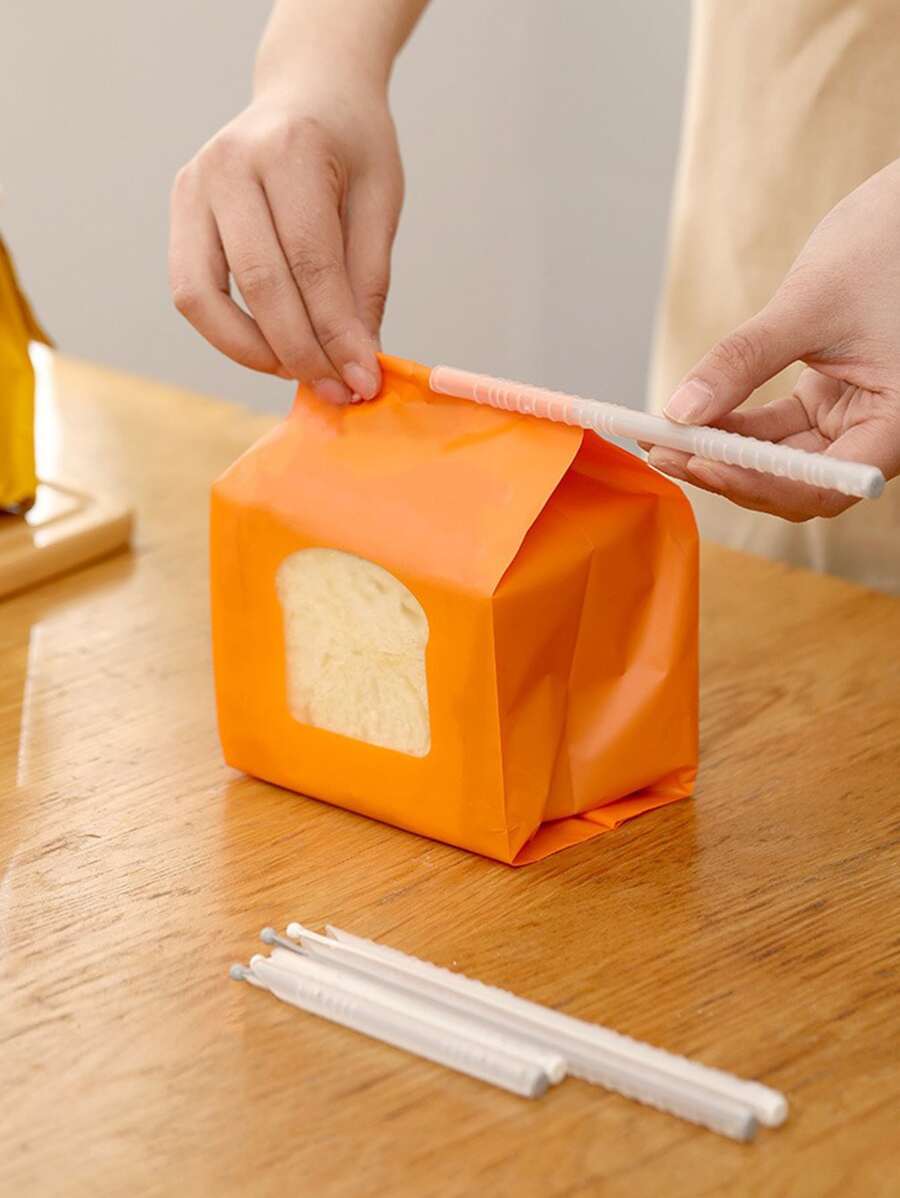 6pcs Clear Food Sealing Clip, Minimalist Fresh-Keeping Clamp Sealer For Kitchen - White - View 1