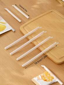 6pcs Clear Food Sealing Clip, Minimalist Fresh-Keeping Clamp Sealer For Kitchen - White - View 2