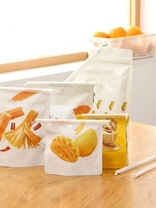 6pcs Clear Food Sealing Clip, Minimalist Fresh-Keeping Clamp Sealer For Kitchen - White - View 4