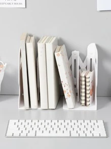 1入組純色書擋，北歐白色可調節書擋，適用於辦公室、學校 - 白色 - 查看 6