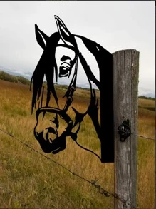 1入組鐵藝花園裝飾品創意馬設計家居花園雕像 - 黑色 - 查看 2