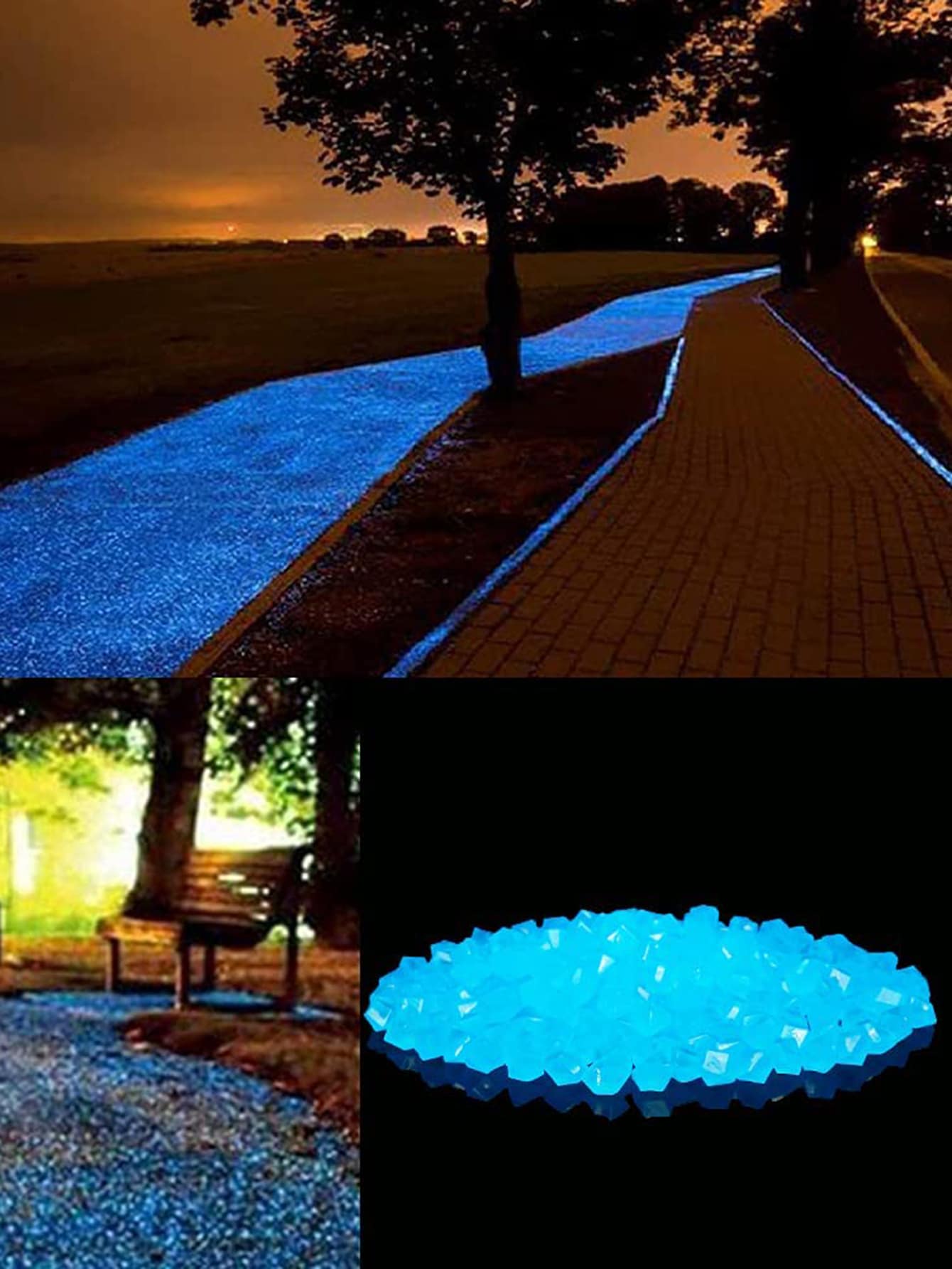 300 viên sỏi trang trí Polyresin, Đá trang trí tối giản phát sáng trong bóng tối cho sân vườn - trắng - Xem 1