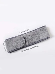1pc Plain Bath Headband - Khaki - View 2