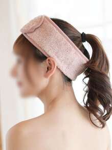 1pc Plain Bath Headband - Khaki - View 4