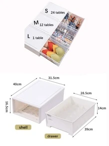 1 hộp đựng đồ lót PP, hộp đựng đồ lót tất hiện đại dùng để trang trí nhà cửa, trang trí mùa thu, trang trí lễ hội, trang trí phòng, trang trí nhà cửa, trang trí mùa thu, trang trí phòng ngủ - trắng - Xem 2