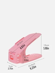 1入組雙層鞋子收納架北歐風粉色PP可調節鞋架 - 彩色 - 查看 3