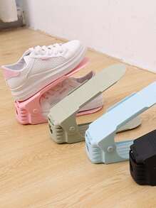 1入組雙層鞋子收納架北歐風粉色PP可調節鞋架 - 彩色 - 查看 1