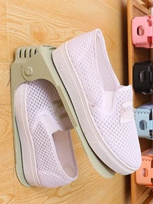 1入組雙層鞋子收納架北歐風粉色PP可調節鞋架 - 彩色 - 查看 4