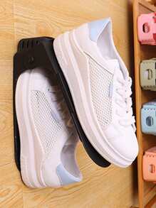 1入組雙層鞋子收納架北歐風粉色PP可調節鞋架 - 彩色 - 查看 6