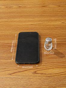 2入組透明香料罐簡約風迷你透明便攜鹽瓶 - 白色 - 查看 4