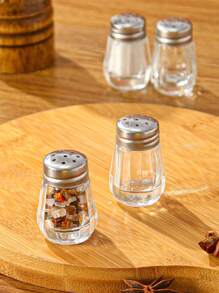 2入組透明香料罐簡約風迷你透明便攜鹽瓶 - 白色 - 查看 5